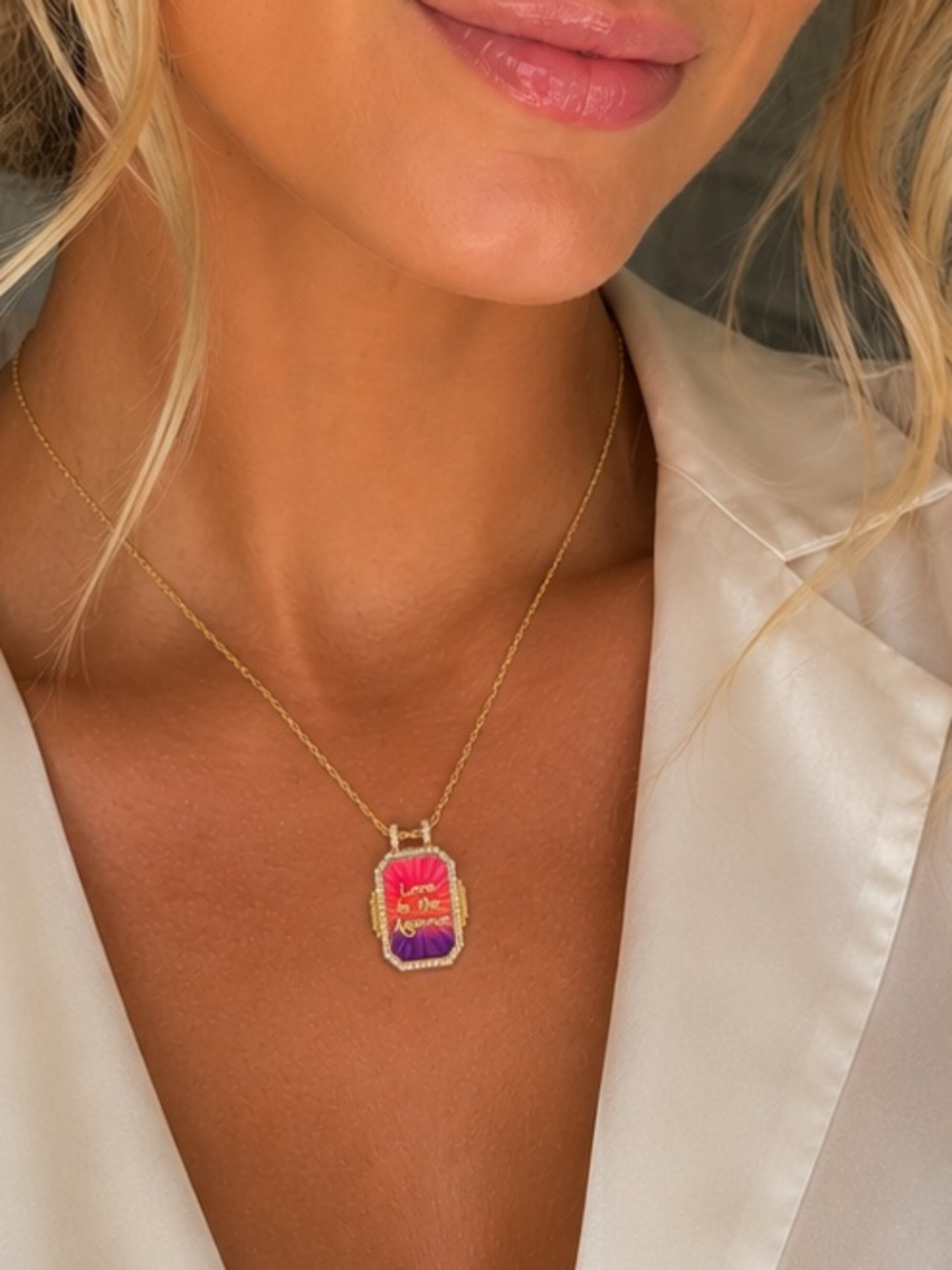 18k “Love is the Answer” Pendant - Picture 3 of 9